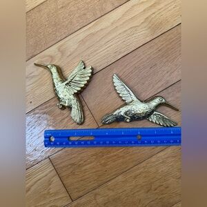 Homco Gold Hummingbird Wall Decor Set of 2